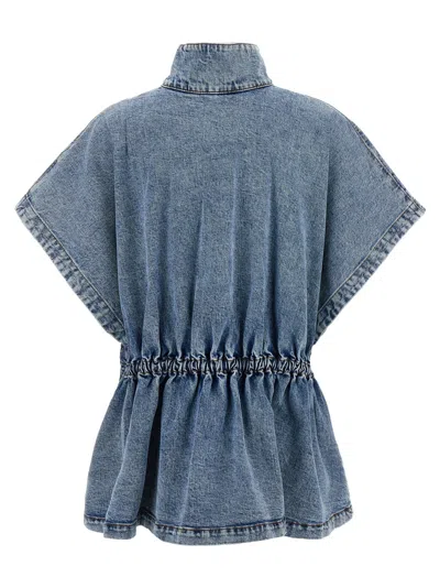 Fabiana Filippi Drawstring Waist Denim Cape