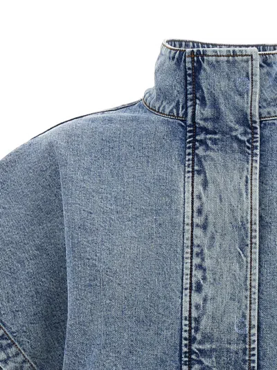 Fabiana Filippi Drawstring Waist Denim Cape
