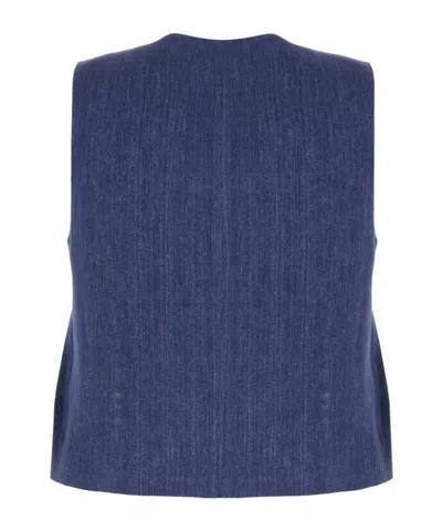 Antonelli V-neck Sleeveless Vest In Blue
