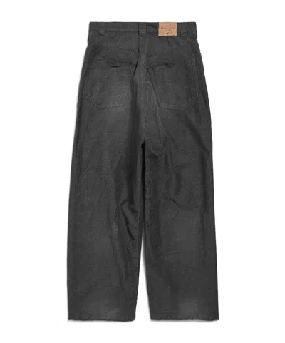 Balenciaga Trompe Loeil Denim Trousers In Gray