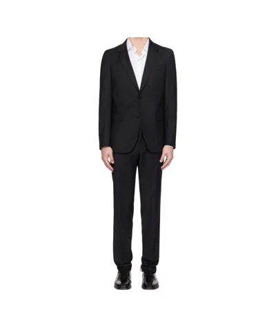 Hugo Boss Single-breasted Blazer And Trousers Set In Black