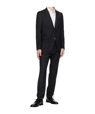 Hugo Boss Single-breasted Blazer And Trousers Set In Black