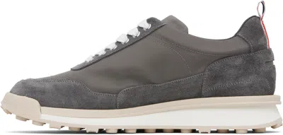 Thom Browne Gray Double Tech Nylon Alumni Sneakers In Gray