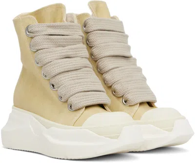 Rick Owens Drkshdw Beige Hollywood Jumbo Laces Abstract Sneak Sneakers