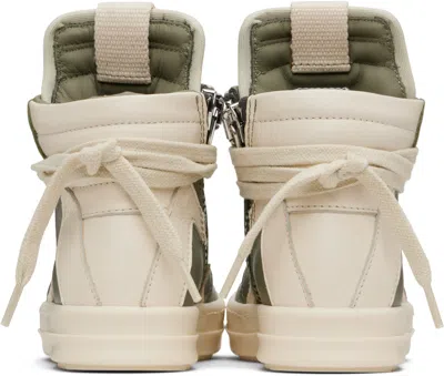 Rick Owens Kids Green Hollywood Geobasket Sneakers In Green