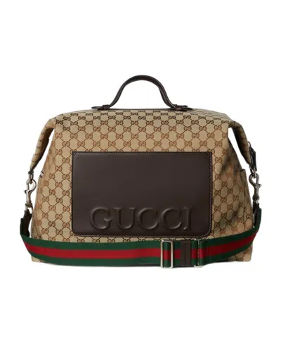 Gucci Medium Gg Duffle Bag With Web