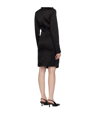 Totême Toteme Long Sleeve Double Face Satin Shift Dress In Black