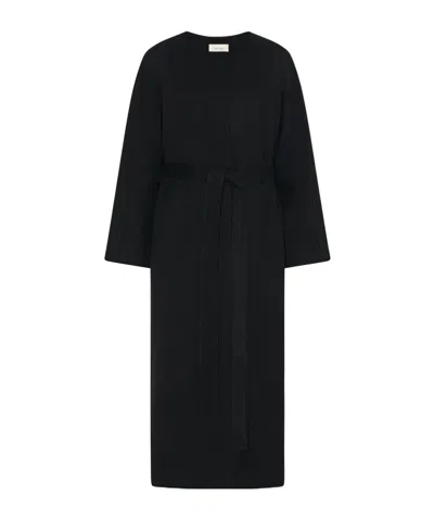 The Row Long Sleeve Coat In Black