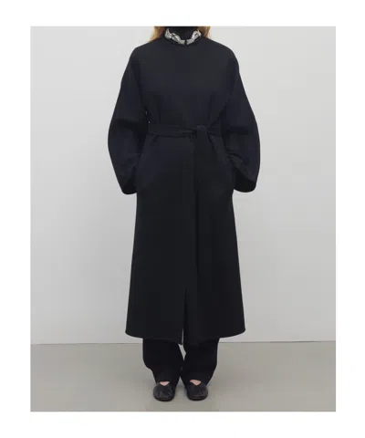 The Row Long Sleeve Coat In Black