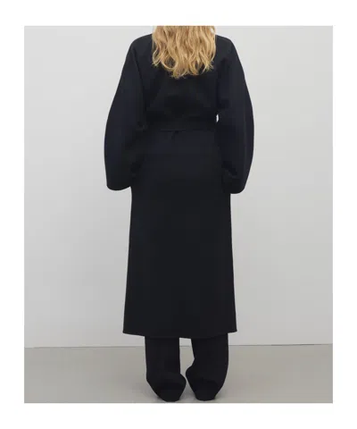 The Row Long Sleeve Coat In Black