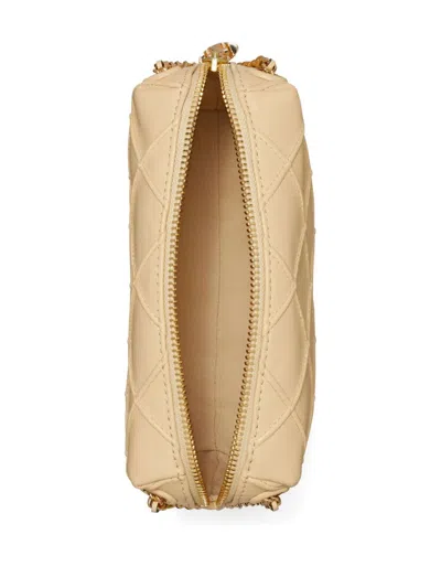 Tory Burch Borsa Crossbody Fleming Small In Pelle Trapuntata Colore Vaniglia In White