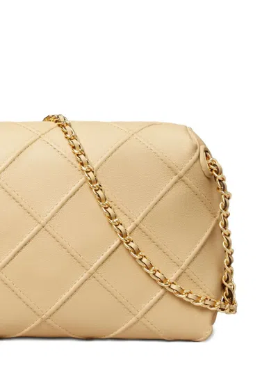 Tory Burch Borsa Crossbody Fleming Small In Pelle Trapuntata Colore Vaniglia In White