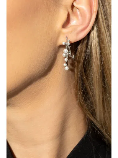 Tory Burch Pearl Double Hoop Earrings