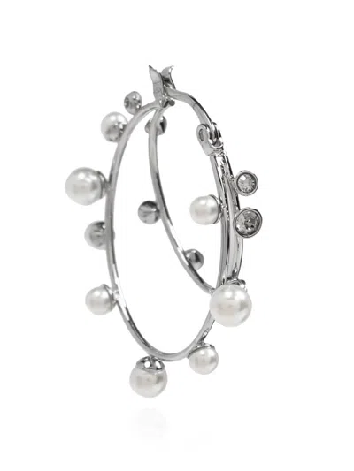 Tory Burch Pearl Double Hoop Earrings