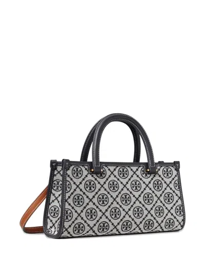 Tory Burch T Monogram Small East-west Tote In Blue