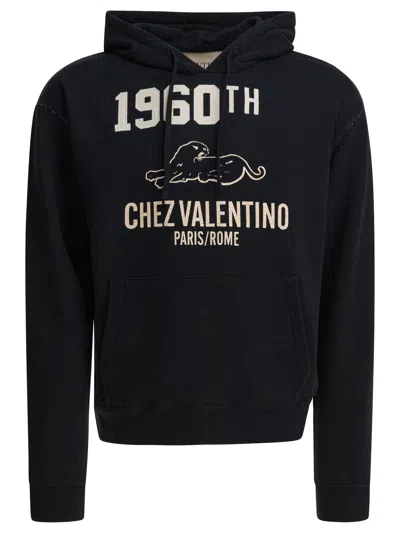Valentino Cotton Fabric Sweatshirt With Comfortable Fit In Black