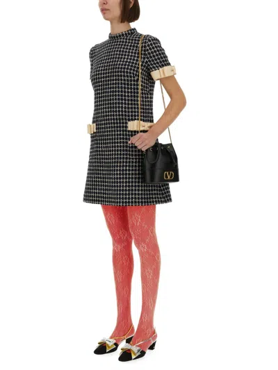 Valentino Textured Bow Detail Short Dress