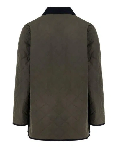 Valentino Garavani Olive Quilted Jacket With Vlogo Patch