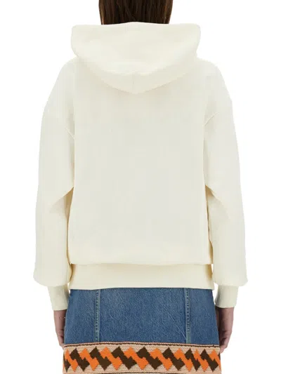 Valentino Ivory Cotton Hoodie With Large Logo