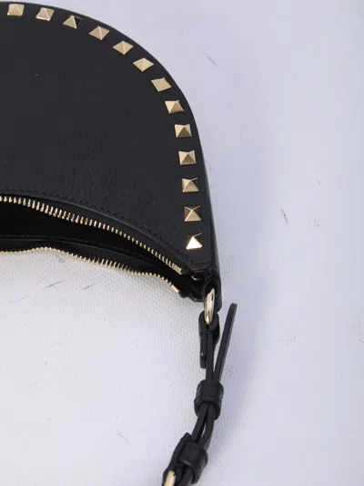 Valentino Mini Rockstud Hobo Bag In Black