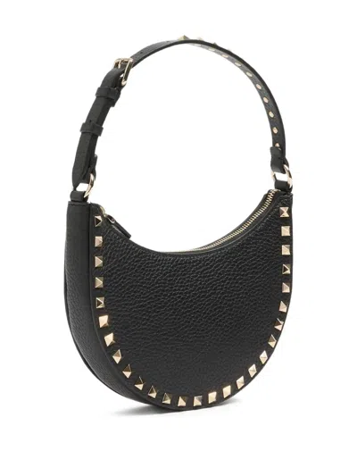 Valentino Mini Rockstud Hobo Bag In Black
