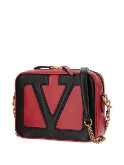 Valentino Viva Superstar Two-tone Leather Shoulder Bag In Red