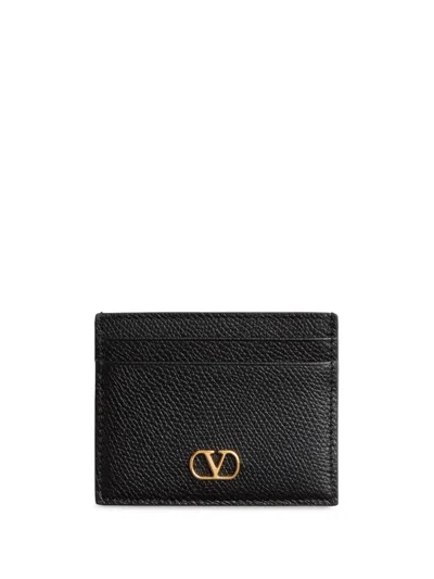 Valentino Garavani  Vlogo Signature Black Credit Card Holder