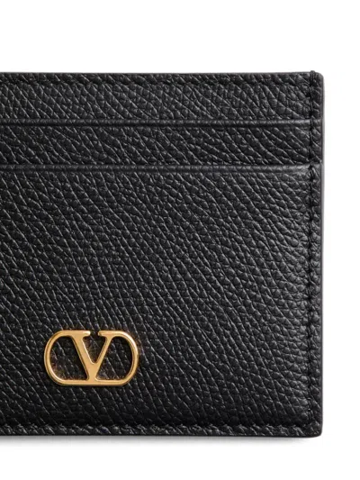 Valentino Garavani  Vlogo Signature Black Credit Card Holder