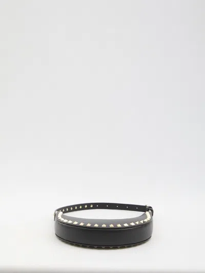 Valentino Mini Rockstud Hobo Bag In Black