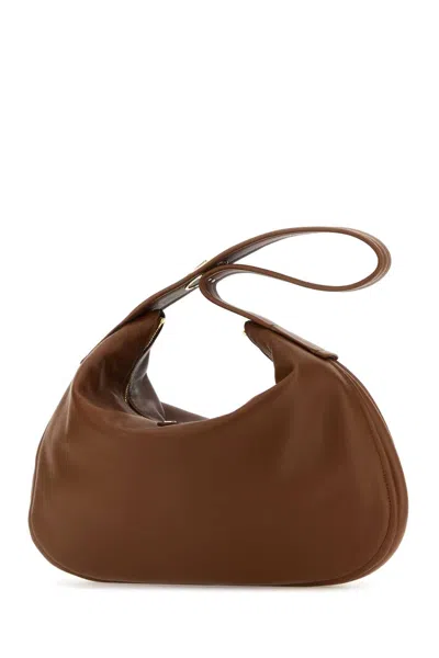 Valentino Brown Leather Large Go-hobo Shoulder Bag In Brown