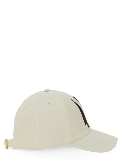 Valentino Ivory Cotton Baseball Cap In Neutral
