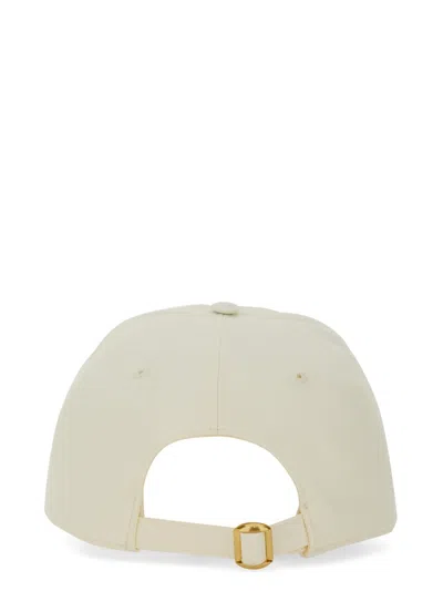 Valentino Ivory Cotton Baseball Cap In Neutral