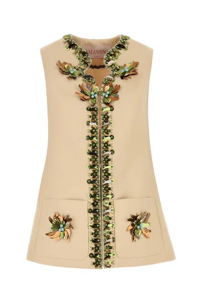 Valentino Garavani Women Cream Wool Blend Vest