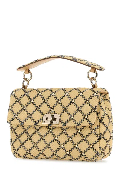 Valentino Women's Raffia Rockstud Handbag