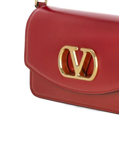 Valentino Crossbody Bags With Gold-tone Hardware And Chain Strap In Red