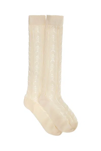 Valentino Long Socks In White