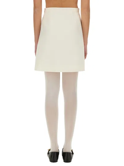 Valentino Solid Crepe Couture Skirt In White