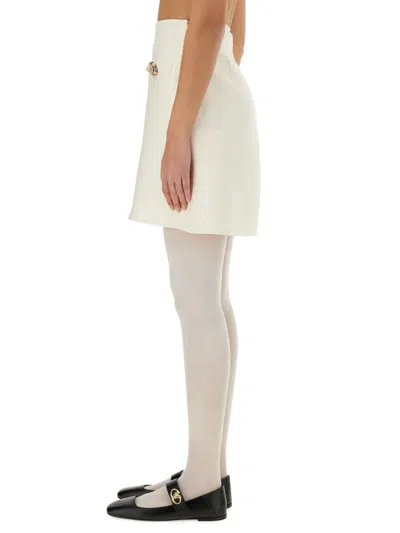 Valentino Solid Crepe Couture Skirt In White
