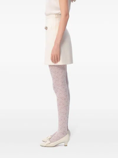 Valentino Solid Crepe Couture Skirt In White