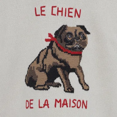 Valentino Garavani Butter-coloured Sweater With Le Chien De La Maison