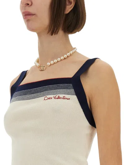 Valentino Top In Lana Avorio Donna