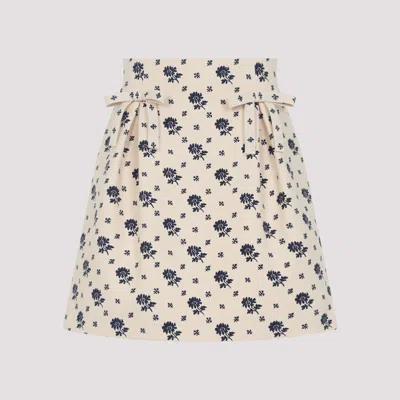 Valentino Flared Wool Mini Skirt With Bow
