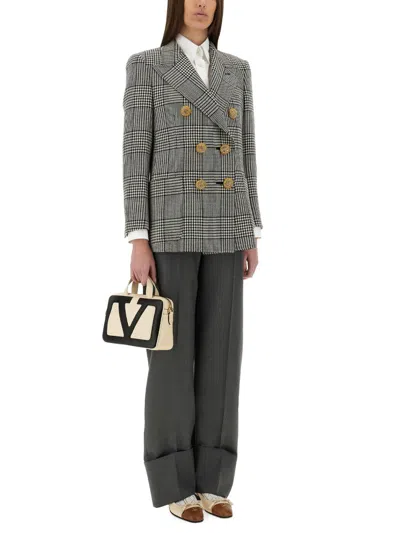 Valentino Virgin Wool Pants In Gray