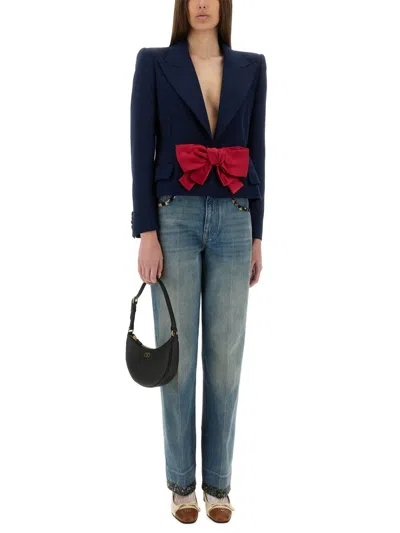 Valentino Dark Blue Plusdepois Print Blazer