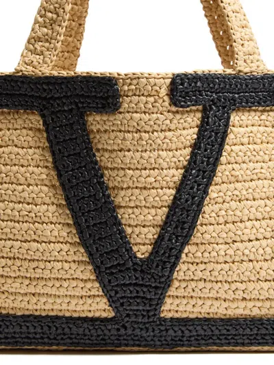 Valentino Garavani Garavani Viva Superstar Small Pouch In Synthetic Raffia Woman Natural Uni