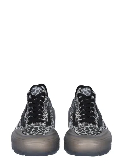 Vans Leopard Print Platform Trainers In Gray