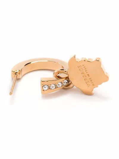 Versace Crystal La Medusa Hoop Earrings