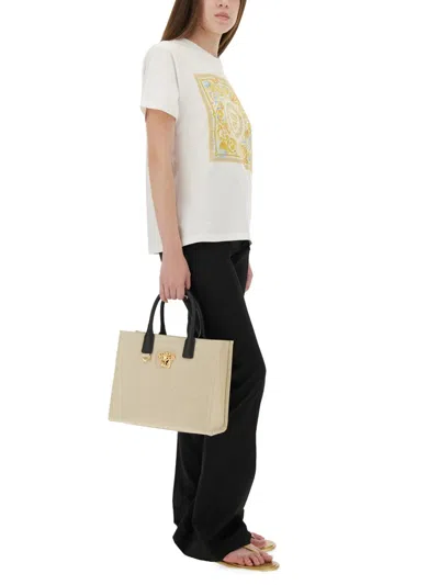 Versace Underwater Baroque Graphic Print Crew Neck T-shirt In White