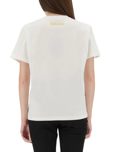 Versace Underwater Baroque Graphic Print Crew Neck T-shirt In White