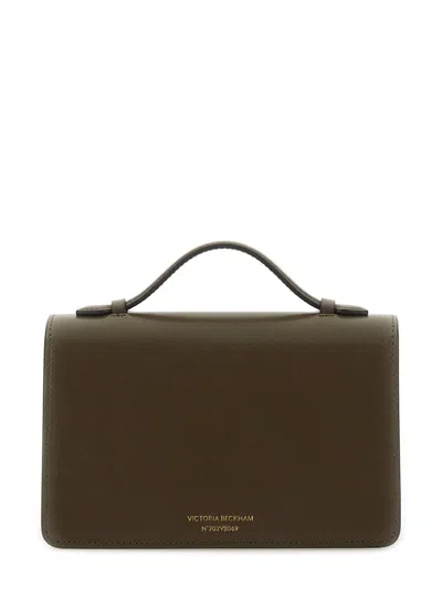 Victoria Beckham Mini Bag With Top Handle And Adjustable Strap In Brown